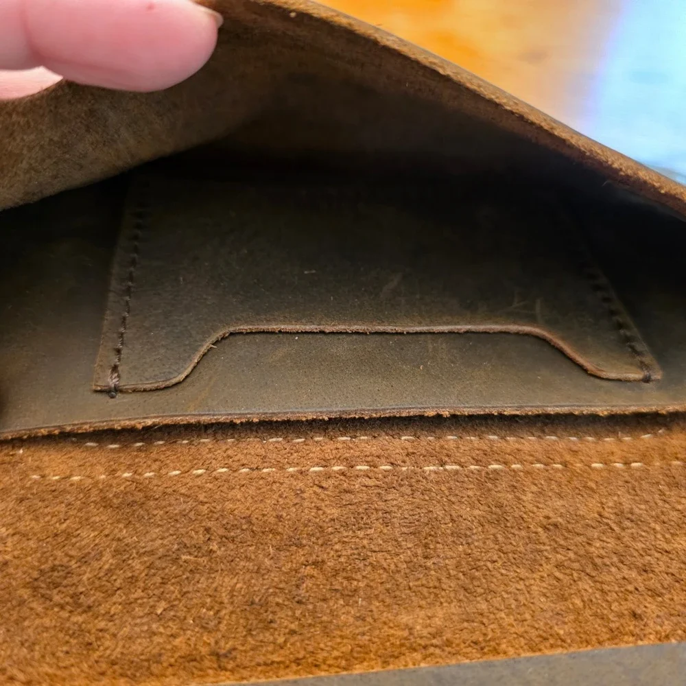 Topstache Leather Phone Holster Belt Pouch Card Holder Dark Brown Rugged EDC